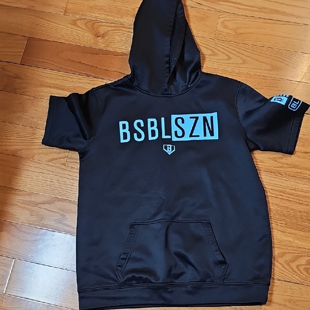 BASEBALL LIFESTYLE 101 Black Kids Hoodie with Blue Accents